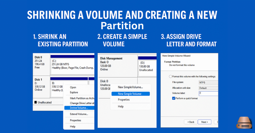 Creating a Partition Using Disk Management